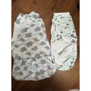 Halo Baby Sleep Sack Swaddle Newborn 0-3 Months Elephants and bears. Excellent.
